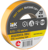 Изолента IEK MIXTAPE7, 0.15х15 мм, 6 кВ, желтый, 20 м