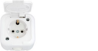 Розетка 1-местная Bylectrica РА16-214, 16 А, 250 В, с заземлением, накладная, белый, IP54