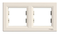 Рамка 2-местная Schneider ASFORA EM, горизонтальная, кремовый