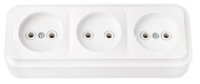 Розетка 3-местная Bylectrica ПРАЛЕСКА РА16-263, 16 А, 250 В, без заземления, накладная, белый, IP20
