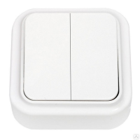 Выключатель 2-клавишный Bylectrica ПРАЛЕСКА А5 6-134, накладной, белый, IP20