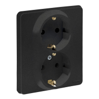 Розетка 2-местная Legrand INSPIRIA, 16 А, 250 В, с заземлением, антрацит