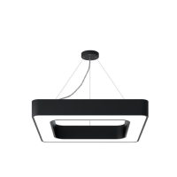 Светильник подвесной LED LEDAR XO полый квадрат, 36 Вт, 6500 K, опал, 500х100х70 мм, черный