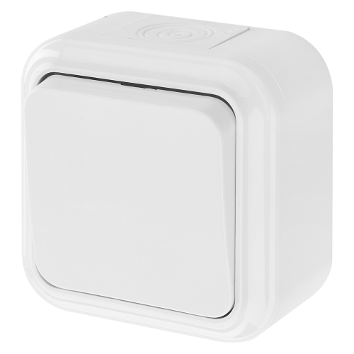 Выключатель 1-клавишный ПРАЛЕСКА АКВА А16-222 10А 250V накладной белый IP54 Bylectrica