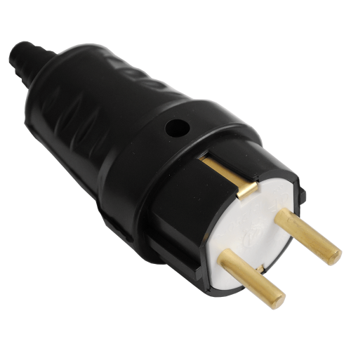Вилка штепсельная Bylectrica В16-362, 16 А, 250 В, прямой ввод, черный