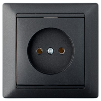 Розетка 1-местная Bylectrica СТИЛЬ РС16-305, 16 А, 250 В, без заземления, графит