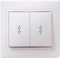 Выключатель 2-клавишный проходной KVARTA ВСп10-2-0-КБ, 10 А, 250 В, белый, GENERICA