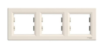 Рамка 3-местная Schneider ASFORA EM, горизонтальная, кремовый