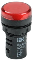 Лампа светосигнальная AD22DS(LED) 12V AC/DC красный d22мм IP54 IEK