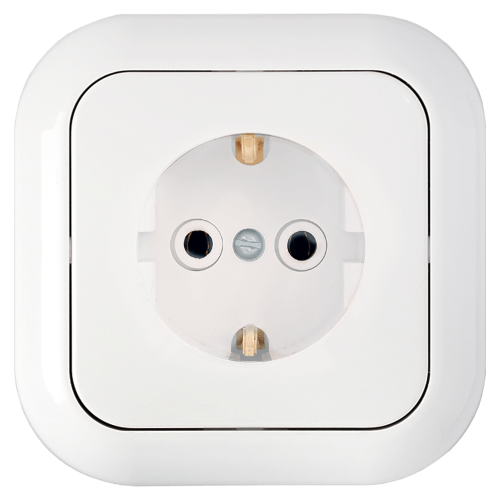 Розетка 1-местная Bylectrica ГАРМОНИЯ РС16-227, 16 А, 250 В, с заземлением, белый