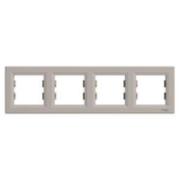 Рамка 4-местная Schneider ASFORA, горизонтальная, бронза