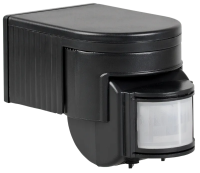 Датчик движения IEK ДД-012, 1.1 кВт, 230 В АС, угол обзора 180°, дальность 12 м, черный, IP44