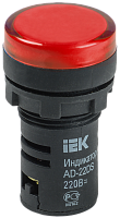 Лампа светосигнальная IEK AD22DS LED, 230 В, Ø22 мм, красный, IP54 