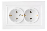 Розетка 2-местная Bylectrica УЮТ РС16-348, 16 А, 250 В, с заземлениием, белый