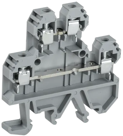 Клемма винтовая двухуровневая КВИ-4-2L 4мм2 35А 800V АС/DC серая IEK
