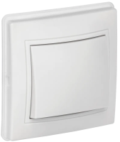 Выключатель 1-клавишный KVARTA ВС10-1-0-КБ-44, 10 А, 250 В, белый, IP44, GENERICA