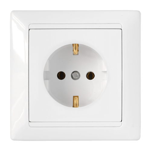 Розетка 1-местная Bylectrica СТИЛЬ РС16-306, 16 А, 250 В, с заземлением, белый