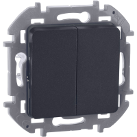 Выключатель 2-клавишный Legrand INSPIRIA, антрацит