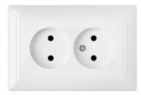 Розетка 2-местная Bylectrica СТИЛЬ РС16-307, 16 А, 250 В, без заземления, белый