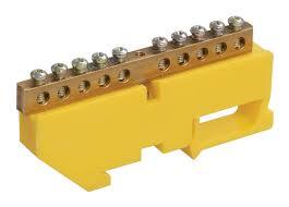 Шина PE "земля" ШНИ-6х9-16-Д-Ж 100А 16хМ4 на DIN-изоляторе желтый IEK