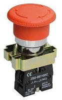 Кнопка грибковая IEK LAY5-BS542, с фиксацией, 1NC, красная, IP40