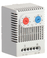 Термостат двухканальный УККт 10А 240VAC (темп.рег=0...+60°C) 1NO+1NC IP20 IEK