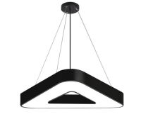 Светильник подвесной LED LEDAR XO полый трехугольник, 36  Вт, 6500 K, опал, 500х100х70 мм, черный