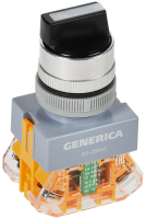 Переключатель GENERICA D7-20X33, 3-позиционный, 1NO+1NC, без фиксации, IP54