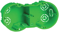 Коробка установочная 2-х местная КМ40023-HF (141х70x45мм) для полых стен металлические лапки IEK