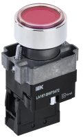 Кнопка IEK LA167-BWF3472 RC с подсветкой 240 В, 1NC, красная, IP65