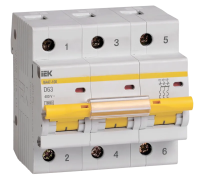 Автоматический выключатель ВА47-100 3Р 63А 10кА D IEK