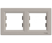 Рамка 2-местная Schneider ASFORA, горизонтальная, бронза