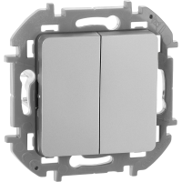 Выключатель 2-клавишный Legrand INSPIRIA, алюминий