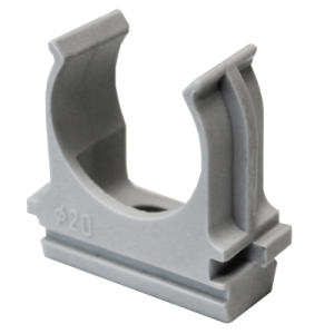 Клипса для трубы УралПАК, Ø20 мм, серая, 100шт/упаковка