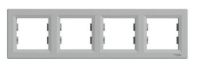 Рамка 4-местная Schneider ASFORA, горизонтальная, алюминий