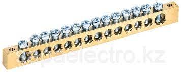 Шина PEN "земля-ноль" 8х12мм 14/2 125А 14хМ4 крепеж по краям IEK