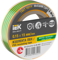 Изолента IEK MIXTAPE7, 0.15х15 мм, 6 кВ, желто-зеленый, 5 м