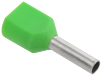 Наконечник двойной НШВИ(2) 1.0-8 под провод 1мм2 (20шт/упаковка) светло-зеленый IEK