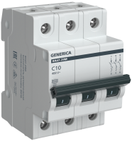 Автоматический выключатель ВА47-29 3Р 10А 4.5кА С GENERICA IEK