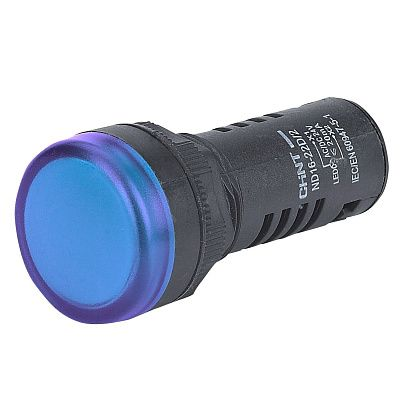 Лампа светосигнальная ND16-22D/2 230V AC/DC d22мм синий IP40 CHINT