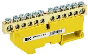 Шина PE "земля" ШНИ-8х12-8-Д-Ж 125А 8хМ4 на DIN-изоляторе желтый IEK
