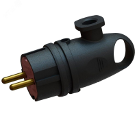 Вилка каучуковая Витебск В16-002, 16 А, 250 В, угловой ввод, кольцо, черный, IP44