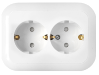 Розетка 2-местная Bylectrica ГАРМОНИЯ РС16-357, 16 А, 250 В, с заземлением, шторки, белый