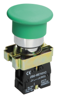 Кнопка грибковая IEK LAY5-BC31, без фиксации, 1NO, зеленая, IP40
