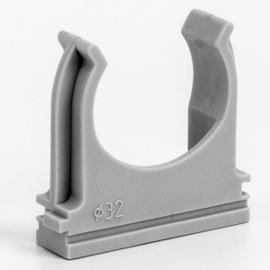 Клипса для трубы УралПАК, Ø32 мм, серая, 50шт/упаковка