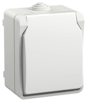 Розетка 1-местная IEK FORS РСб20-3-ФБ, 16 А, 250 В, с заземлением, шторки, накладная, белый, IP54