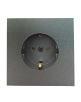 Розетка 1-местная Bylectrica CARRE РС16-1606, 16 А, 250 В, c заземлением, шторки, графит