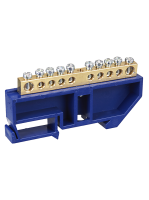 Шина N "ноль" ШНИ-6х9-10-Д-С 100А 10хМ4 на DIN-изоляторе синий IEK