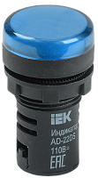 Лампа светосигнальная AD22DS(LED) 36V AC/DC синий d22мм IP54 IEK