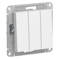 Выключатель 3-клавишный AtlasDesign, схема 1, белый